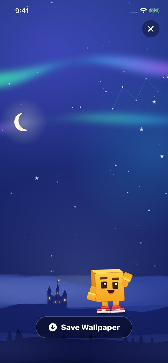A Block Boy phone wallpaper of the Starry Night world